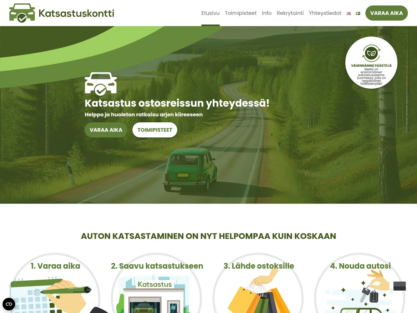 Katsastuskontti: Katsastus ostosreissun ohessa, ajanvaraus verkossa
